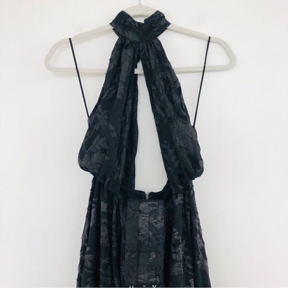 Michael Costello REVOLVE Luara Gown Romantic Floral Silk Maxi Sheer Black - Picture 7 of 15